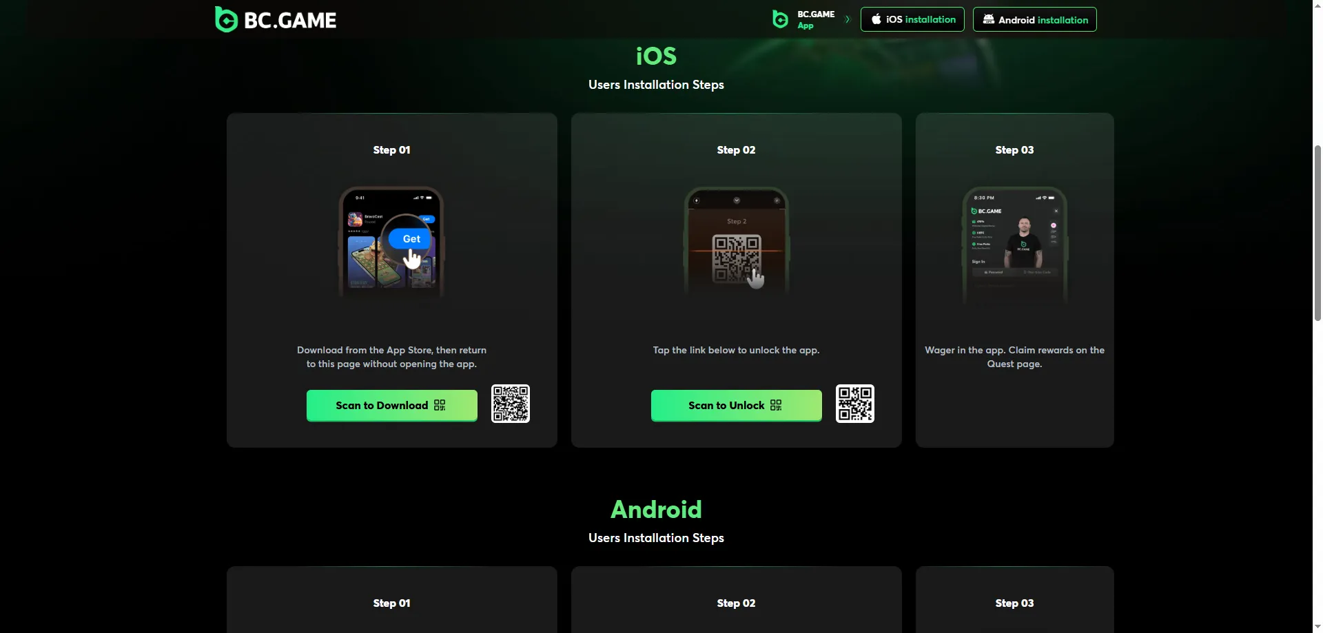 BC Game mobile app Android iOS — casino games on the go in India